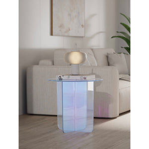 Set of 2 Large Fomo side table made of iridescent glass