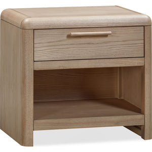 Set of 2 Furano bedside table in ash wood with one drawer and one shelf in ginger