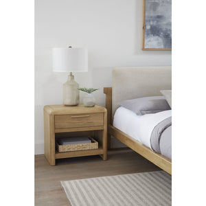 Set of 2 Furano bedside table in ash wood with one drawer and one shelf in ginger