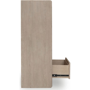 Gardenia oak chest of drawers with five drawers in Chai