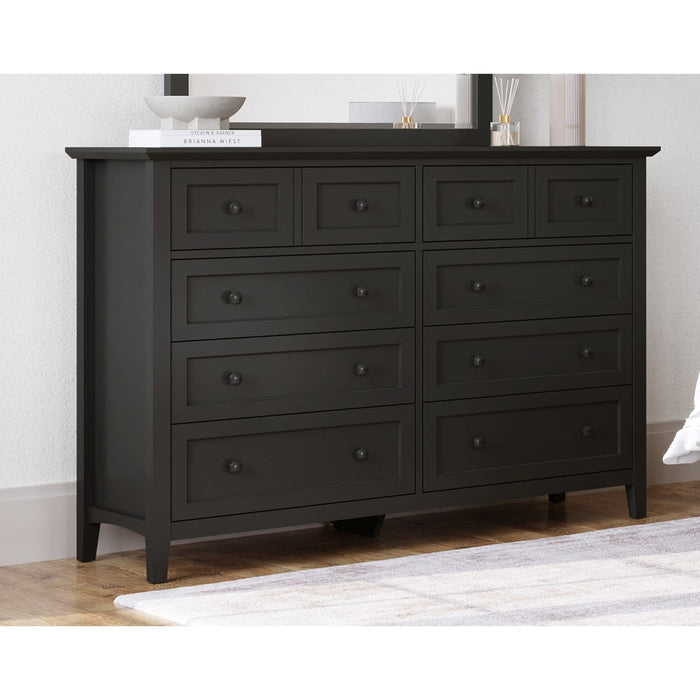 Grace eight-drawer chest and Mirror in raven black (2024)