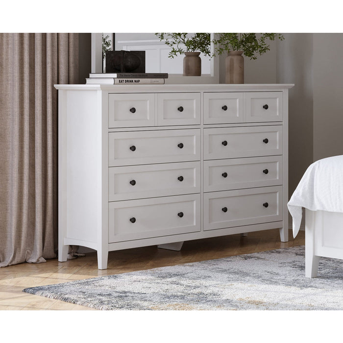 Grace eight-drawer chest and Mirror in snow white (2024)