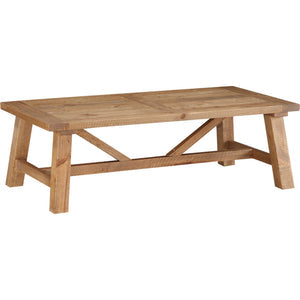 Harby rectangular coffee table made from reclaimed wood in rustic tawny