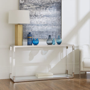 Console table Jasper made of acrylic/white glass/PSS