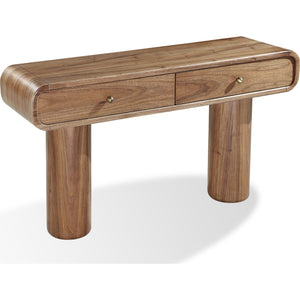 Juba console table in walnut wood, Mongoose finish