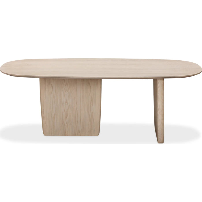 Roose Ash Wood Oval Dining Table in White Sand