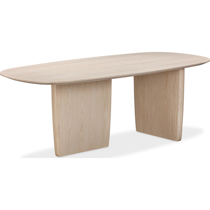 Roose Ash Wood Oval Dining Table in White Sand