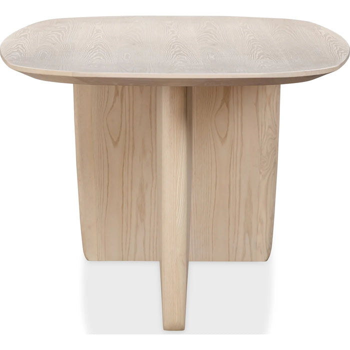 Roose Ash Wood Oval Dining Table in White Sand