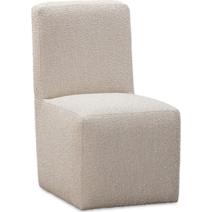 Set of 2 Liv fully upholstered dining chair in Brun Bouclé