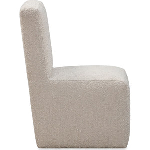 Set of 2 Liv fully upholstered dining chair in Brun Bouclé