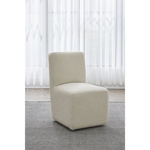 Set of 2 Liv fully upholstered dining chair in Brun Bouclé