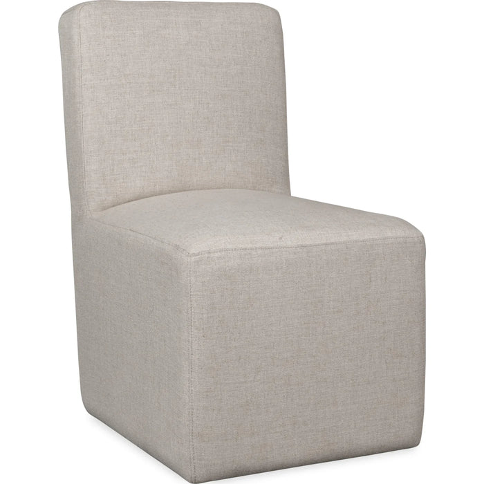 Roose Ash Wood Oval Dining Table Linen Chair Set in White Sand