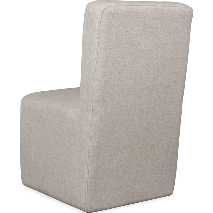 Roose Ash Wood Oval Dining Table Linen Chair Set in White Sand
