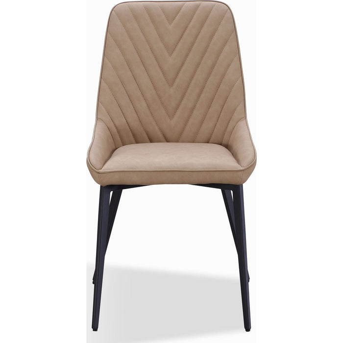 Set of 2 Lucia dining chair with metal legs and upholstered faux leather in honey