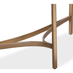 Lyon semicircular console table made of white concrete and metal