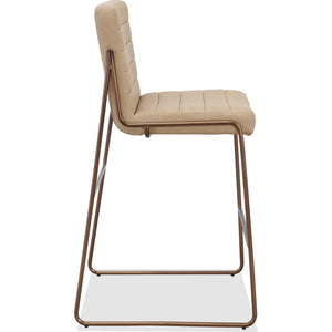 Set of 2 Madison bar stool with metal frame in honey-colored faux leather
