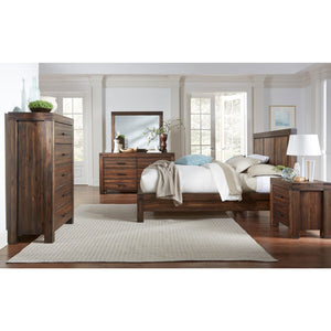 Meadow solid wood chest of drawers with five drawers in brick brown (2024)