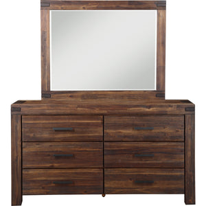 Meadow solid wood chest of drawers with six drawers in brick brown (2024)
