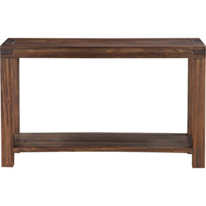 Meadow console table in solid wood, brick brown