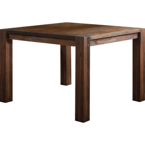 Meadow square bar table made of solid wood in brick brown