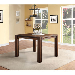 Meadow square bar table made of solid wood in brick brown