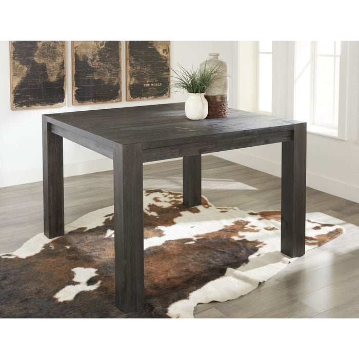 Meadow square solid wood bar table in graphite