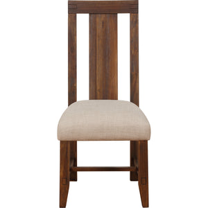 Set of 2 Meadow Upholstered Dining Chair in Solid Wood, Brick Brown