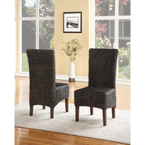Set of 2 Meadow Wicker dining chair in brick brown