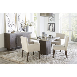 Set of 2 Modesto upholstered armchair in abalone linen and French roast