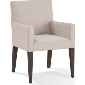 Set of 2 Modesto upholstered armchair in abalone linen and French roast