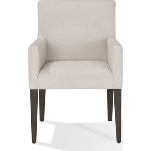 Set of 2 Modesto upholstered armchair in abalone linen and French roast