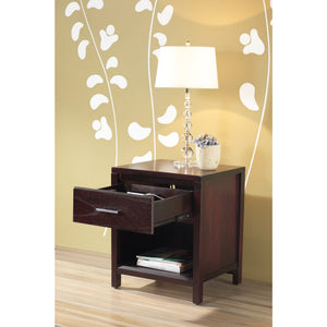 Set of 2 Nevis charging station bedside table in Espresso