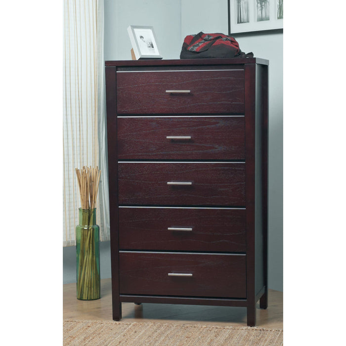 Nevis five-drawer chest in Espresso (2024)