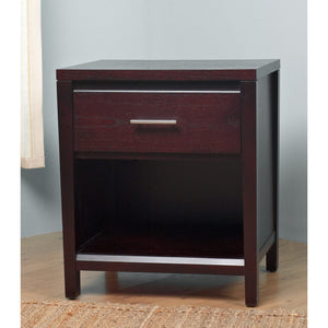 Set of 2 Nevis bedside table with one drawer in Espresso