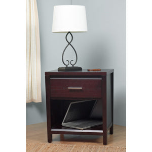 Set of 2 Nevis bedside table with one drawer in Espresso