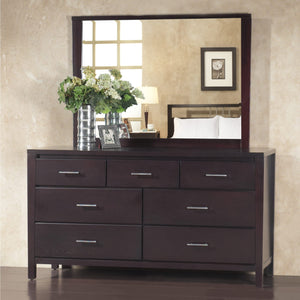 Nevis seven-drawer chest and Mirror in Espresso (2024)