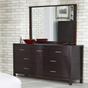 Nevis seven-drawer chest and Mirror in Espresso (2024)