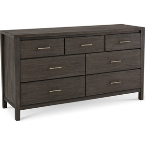 Nevis seven-drawer chest and Mirror in sharkskin (2024)