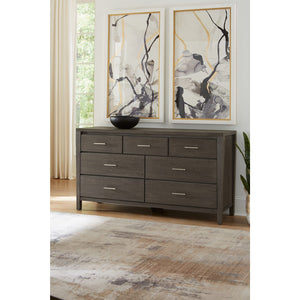 Nevis seven-drawer chest and Mirror in sharkskin (2024)