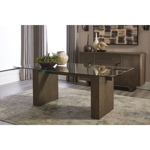 Oakland glass table in brown