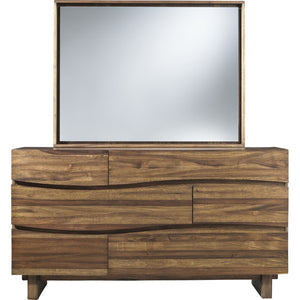 Ocean solid wood chest of drawers with six drawers and Mirror in natural Sengon (2024)