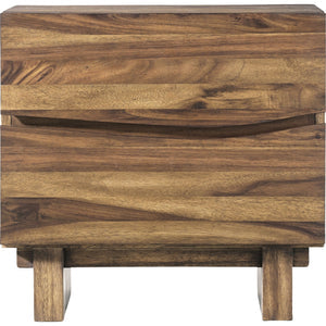 Set of 2 Ocean solid wood bedside table with two drawers in Natural Sengon