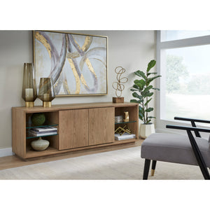 One Coastal Modern 74 inch TV console in bisque