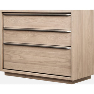 Set of 2 One Coastal Modern bedside table with three drawers and USB charging function in bisque porcelain