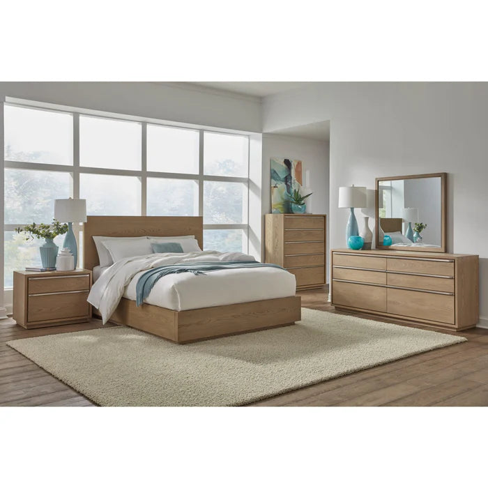 Seabourne Modern Platform Bedroom set in Bisque