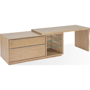 One Live Edge executive desk in white oak and glass