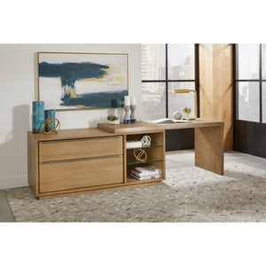 One Live Edge executive desk in white oak and glass