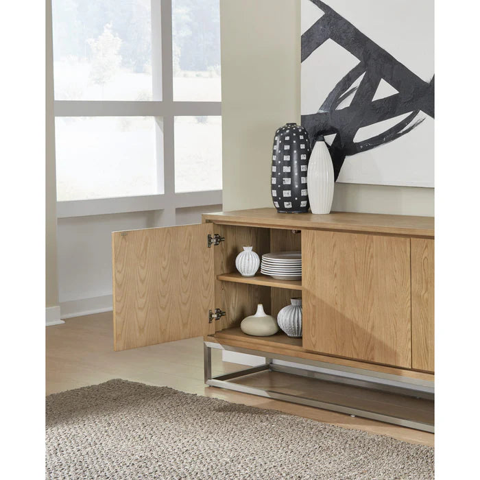 Seabourne Modern Coastal Live Edge Dining Table Set in White Oak