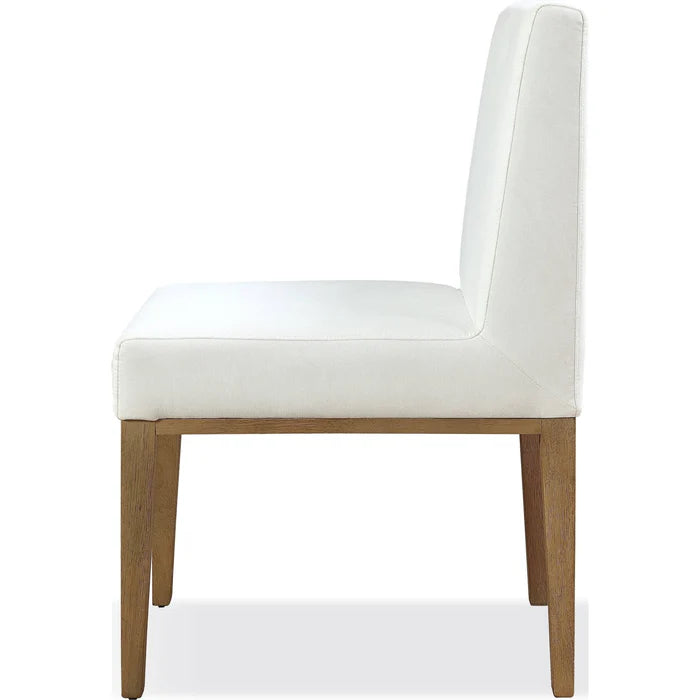 Seabourne Modern Upholstered Dining Side Chair & Arm Chair in White Pearl & Bisque