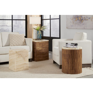 Set of 2 A square side table made of onyx